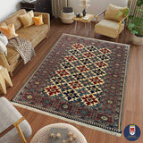 19365-Royal Shirvan Handmade/Hand-knotted Afghan Rug/Carpet Tribal/Nomadic Authentic/ Size: ﻿6'5" x 5'0"
