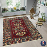 19366-Royal Shirvan Handmade/Hand-knotted Afghan Rug/Carpet Tribal/Nomadic Authentic/ Size: 6'5" x 4'9"