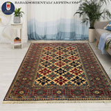 19367-Royal Shirvan Handmade/Hand-knotted Afghan Rug/Carpet Tribal/Nomadic Authentic/ Size: 6'5" x 5'2"