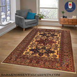 19386-Royal Shirvan Handmade/Hand-knotted Afghan Rug/Carpet Tribal/Nomadic Authentic/ Size: ﻿6'8" x 4'8"