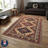 19396-Royal Shirvan Handmade/Hand-Knotted Afghan Rug/Carpet Tribal/Nomadic Authentic/ Size: 8'5" x 5'5"