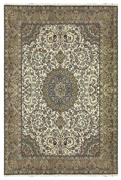 19451 - Tabriz Handmade/Hand-Knotted Persian Rug/Traditional Carpet Authentic/Size: 12'10" x 9'8"/ 391cm x 295cm