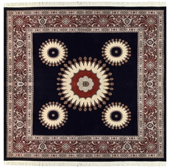 19581-Royal Moud  Handmade/Hand-Knotted Persian Rug/Traditional Carpet Authentic/ Size: 7'0" x 6'7"/ 213cm x 201cm