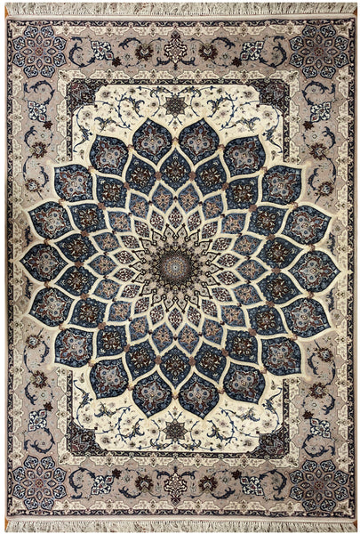 26716- Isfahan Persian Hand-Knotted Authentic/Traditional Carpet/Rug/ Size: 8'0'' x 5'3''