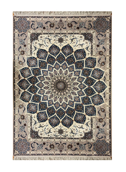 26716- Isfahan Persian Hand-Knotted Authentic/Traditional Carpet/Rug/ Size: 8'0'' x 5'3''