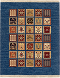 19123-Chobi Ziegler Hand-Knotted/Handmade Afghan Rug/Carpet Tribal/Nomadic Authentic/ Size: 7'6" x 5'8" / 229cm x 173cm