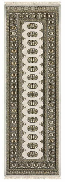 27607-Bokhara Hand-Knotted/Handmade Pakistani Rug/Carpet Tribal/Nomadic Authentic/ Size: 7'9" x 2'6"/236 cm × 76 cm