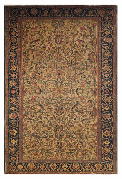 17839-Tabriz Antiqe 1890-1920 Hand-Knotted/Handmade Persian Rug/Carpet Traditional Authentic Size: 6'6" x 4'2"/ 198cm x 127cm