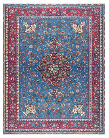 27134- Antique Tabriz Persian Hand-knotted Carpet Authentic/Traditional Carpet/Rug/Size: 11'0" x 8'4"/335cm x 254cm