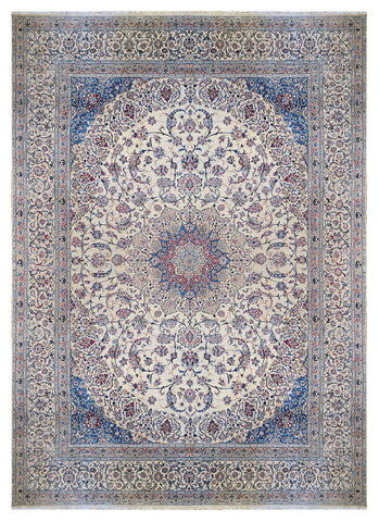 27128-Nain Habibian Hand-Knotted/Handmade  Persian Rug/Carpet Traditional Authentic/ Size: 13'7" x 10'6"/414cm x 320cm