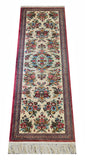 27132-Ghom Hand-knotted/Silk/Handmade Persian Rug/Carpet Traditional Authentic/ Size: 6'4" x 1'11"/193cm x 58cm
