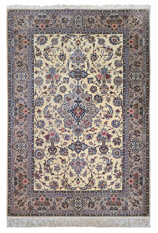 27133- Isfahan Persian Hand-Knotted Authentic/Traditional Carpet/Rug/ Size: 5'7" x 3'10"/170cmx 117cm