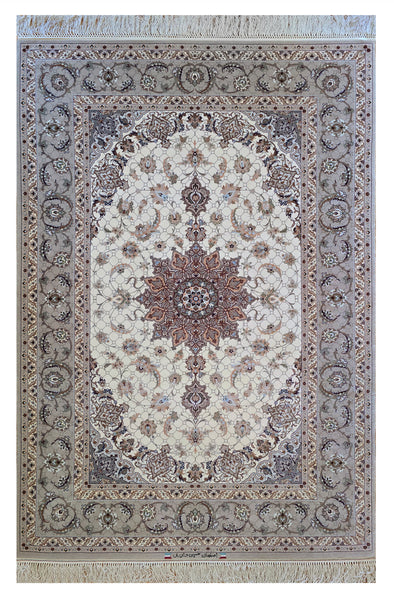 21548-Isfahan Hand-Knotted/Handmade Persian Rug/Carpet Traditional Authentic/ Size: 6'7''x 4'2''/201cm x 127cm