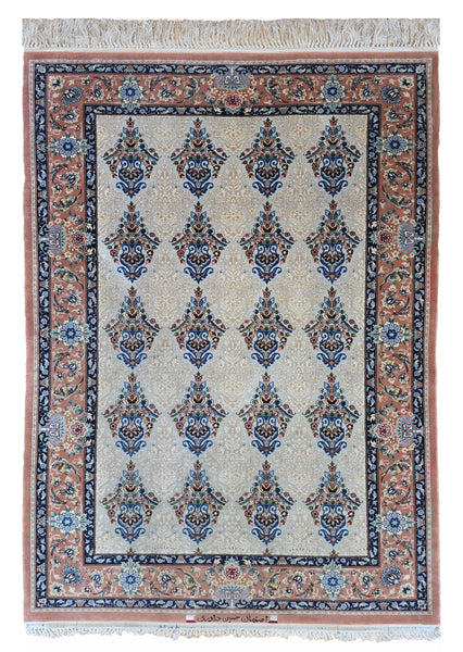 27130- Isfahan Persian Hand-Knotted Authentic/Traditional Carpet/Rug/ Size: 5'3" x 3'5"/160cm x 104cm