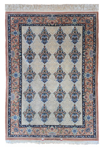 27130- Isfahan Persian Hand-Knotted Authentic/Traditional Carpet/Rug/ Size: 5'3" x 3'5"/160cm x 104cm