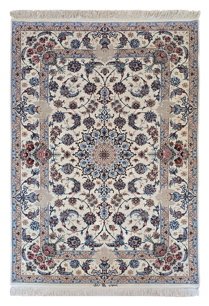 19417-Isfahan Hand-Knotted/Handmade Persian Rug/Carpet Traditional Authentic/ Size: 7'5" x 4'9"