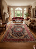 27028-Mashad Hand-Knotted/Handmade Persian Rug/Carpet Traditional Authentic/ Size: 11'1" x 7'10"/338cm x 239cm