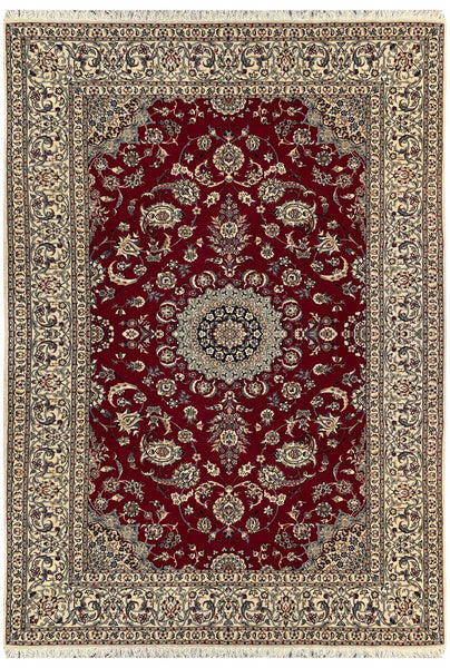 20565-Nain Hand-Knotted/Handmade  Persian Rug/Carpet Traditional Authentic/ Size: 8'0" x 5'0"/ 244cm x 153cm