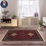 20572-Yalameh Hand-Knotted/Handmade Persian Rug/Carpet Tribal/Nomadic Authentic/ Size: 6'4" x 5'0"