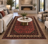 24310-Hamadan Hand-Knotted/Handmade Persian Rug/Carpet Tribal/ Authentic/ Size: 6'10" x 4'11" / 208cm x 150cm