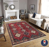 20581-Yalameh Hand-Knotted/Handmade Persian Rug/Carpet Tribal/Nomadic Authentic/ Size: 8'1" x 6'7"