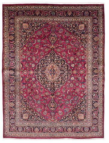 27383-Mashad Hand-Knotted/Handmade Persian Rug/Carpet Traditional Authentic/ Size: 12'8" x 9'11"/386cm x 302cm
