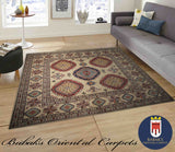 21562-Kazak Hand-Knotted/Handmade Afghan Rug/Carpet Tribal/Nomadic Authentic/ Size: 6'6''x 6'3''