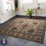 21563-Kazak Hand-Knotted/Handmade Afghan Rug/Carpet Tribal/Nomadic Authentic/ Size: 6'5" x 6'7"