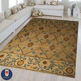 21763 - Chobi Ziegler Hand-Knotted/Handmade Afghan Rug/Carpet Modern Authentic/Size: 9'8" x 8'2"