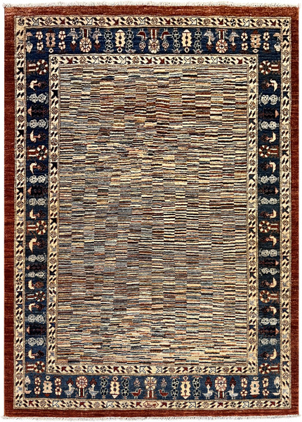 21773-  Hand-knotted Contemporary Chobi Ziegler /Modern Carpet/Rug / Size: 6'5" x 4'6"