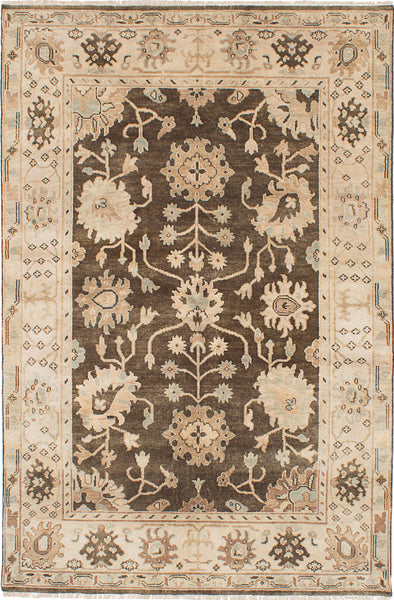 26854- Royal Ushak Hand-Knotted/Handmade Indian Rug/Carpet Traditional/Authentic/Size: 8'9" x 5'10"