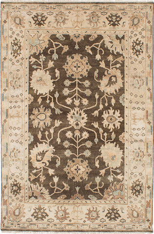 26854- Royal Ushak Hand-Knotted/Handmade Indian Rug/Carpet Traditional/Authentic/Size: 8'9" x 5'10"