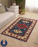 21969 - Kazak Hand-Knotted/Handmade Afghan Rug/Carpet Tribal/ Nomadic/Authentic/Size: 4'0" x 2'8"