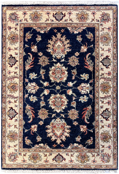 22297 - Chobi Ziegler Hand-Knotted/Handmade Afghan Rug/Carpet Traditional/Authentic/ Size: 3'11" x 2'8"/ 120cm x 81cm