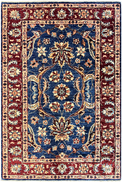 22300 - Chobi Ziegler Hand-Knotted/Handmade Afghan Rug/Carpet Modern Authentic/Size: 4'0" x 2'8"/ 122cm x 81cm