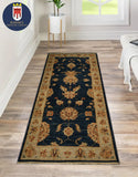 22304 - Chobi Ziegler Hand-knotted/Handmade Afghan Rug/Carpet Traditional Authentic/Size: 6'1" x 2'6"