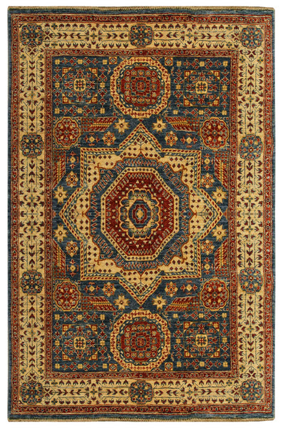 22328 - Chobi Ziegler Hand-Knotted/Handmade Afghan Rug/Carpet Traditional/Authentic/Size: 5'9" x 4'1"