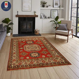 22460 - Kazak Hand-Knotted/Handmade Afghan Tribal/Nomadic Authentic/Size: 5'5" x 5'1"