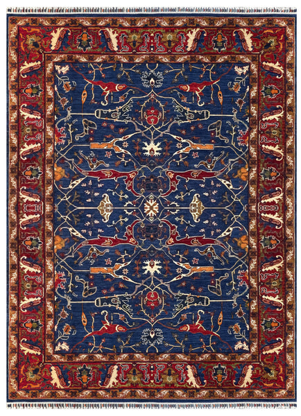 22504 - Chobi Ziegler Hand-Knotted/Handmade Afghan Rug/Carpet Traditional/Authentic/Size: 9'6" x 6'9"/ 290cm x 206cm