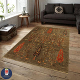 22610 - Chobi Ziegler Hand-Knotted/Handmade Afghan Rug/Carpet Modern Authentic/Size: 6'5" x 5'1"