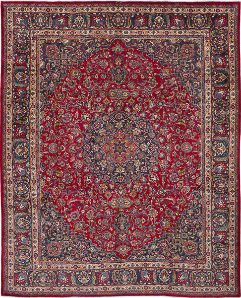 27366-Mashad Hand-Knotted/Handmade Persian Rug/Carpet Traditional Authentic/ Size: 12'7" x 10'0"/384cm x 305cm