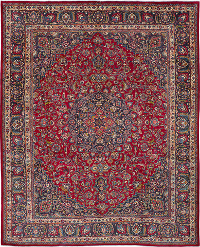 27366-Mashad Hand-Knotted/Handmade Persian Rug/Carpet Traditional Authentic/ Size: 12'7" x 10'0"/384cm x 305cm