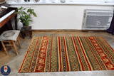 22755 - Kazak Afghan Hand-knotted Contemporary/Nomadic/Tribal Carpet/Rug/Size: 5'8" x 4'2"/ 173cm x 127cm