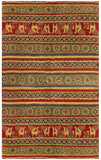 22755 - Kazak Afghan Hand-knotted Contemporary/Nomadic/Tribal Carpet/Rug/Size: 5'8" x 4'2"