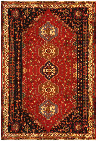 22843 - Shiraz Persian Hand-weaved Authentic/Traditional Nomadic/Tribal Kelim/Size: 8'7" x 5'7"