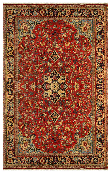 22874 - Sarough Handmade/Hand-Knotted Persian Rug/Traditional/Carpet Authentic/Size: 6'5" x 4'2"