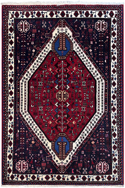 22906 - Abadeh Hand-Knotted/Handmade Persian Rug/Carpet/Tribal/Nomadic Authentic/Size: 4'11" x 3'3"/ 150cm x 99cm