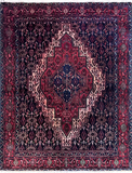 22935 - Senneh Hand-Knotted/Handmade Persian Rug/Carpet Tribal/Nomadic/Size:5'1" x 3'11" / 155cm x 119cm/(DYE RUN AS IS )