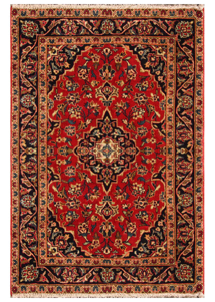 22952 - Kashan Handmade/Hand-Knotted Persian Rug/Traditional/Carpet Authentic/Size: 4'7" x 3'3"/ 140cm x 99cm