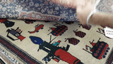 23007-Sarough Hand-Knotted/Handmade Persian Rug/Carpet Traditional Authentic/ Size: 4'11"x 3'7"